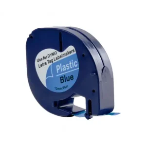 Disponible Ahora COMPATIBLE DYMO CINTA LETRATAG 12MM NG/AZ - 91205