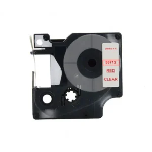 Venta Final COMPATIBLE DYMO CINTA ROTULAR D1 24 MM X 7 M ROJO / TRANSPARENTE 53712