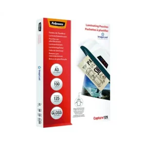 FELLOWES PACK 100 BOLSAS PARA PLASTIFICAR 125 MICRAS A3 - 5307506 Auténtico