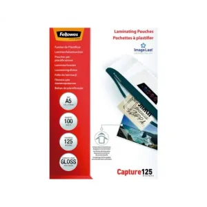 FELLOWES PACK 100 BOLSAS PARA PLASTIFICAR 125 MICRAS A5 - 5307302 Lujoso