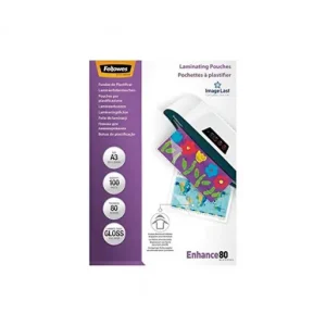FELLOWES PACK 100 BOLSAS PARA PLASTIFICAR 80 MICRAS A3 - 5306207 Hecho A Mano