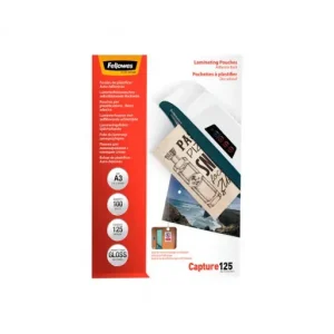 FELLOWES PACK 100 BOLSAS PARA PLASTIFICAR ADHESIVA A3 125 MICRAS - 5329001 Gran Oferta