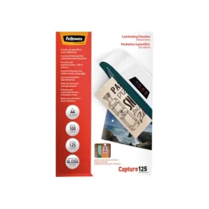 Exclusivo FELLOWES PACK 100 BOLSAS PARA PLASTIFICAR ADHESIVA A4 125 MICRAS - 5328901