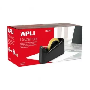 APLI PORTARROLLOS CINTA ADHESIVA NEGRO 33X66M - 13741 Devolución Gratuita