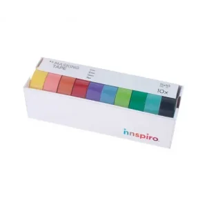 INNSPIRO SET 10 CINTA WASHI TAPE LISOS BASICO SURTIDO - 17510 Bestseller