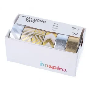 Garantía Incluida INNSPIRO SET 6 CINTA WASHI TAPE SERIE METAL SURTIDO - 17501
