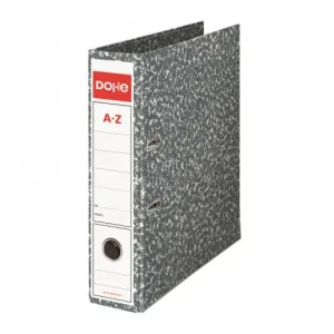 Alta Calidad DOHE ARCHIVADOR JASPEADO CON RADO LOMO 75 MM CANTONERAS+COMPRESOR FORMATO FOLIO COLOR GRIS - 9105