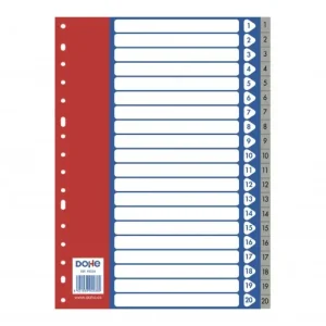 DOHE ÍNDICES POLIPROPILENO 1 AL 20 - GRIS 225 X 300 FORMATO A4 - 90238 Compra Ahora