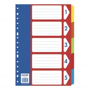 DOHE SEPARADORES 5 POSICIONES 5 COLORES 227 X 315 FORMATO FOLIO - 90642 Rebajas