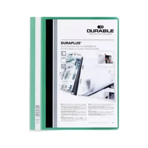 Stock Limitado DURABLE CARPETA FASTENER PERSONALIZABLE DURAPLUS APTO PARA FUNDAS VERDE - 2579-05