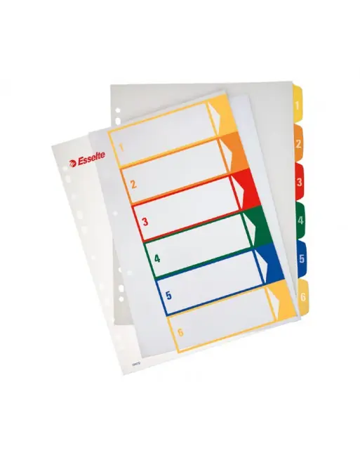 ESSELTE PACK 10 IINDICE POLIPROPILENO A4+ 1-6 PROYECTO IMPRIMIBLE - 100212 Máxima Calidad