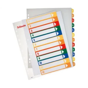 ESSELTE PACK 10 INDICE POLIPROPILENO A4+ 1-12 PROYECTO IMPRIMIBLE - 100214 Ordenar Ahora Mismo