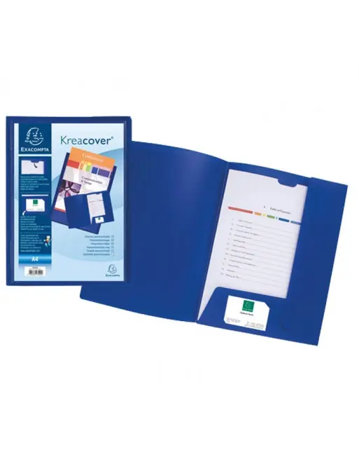 EXACOMPTA CARPETA PRESENTACION PERSONALIZABLE POLIPROPILENO KREA AZUL - 43502E Ordenar Ahora Mismo