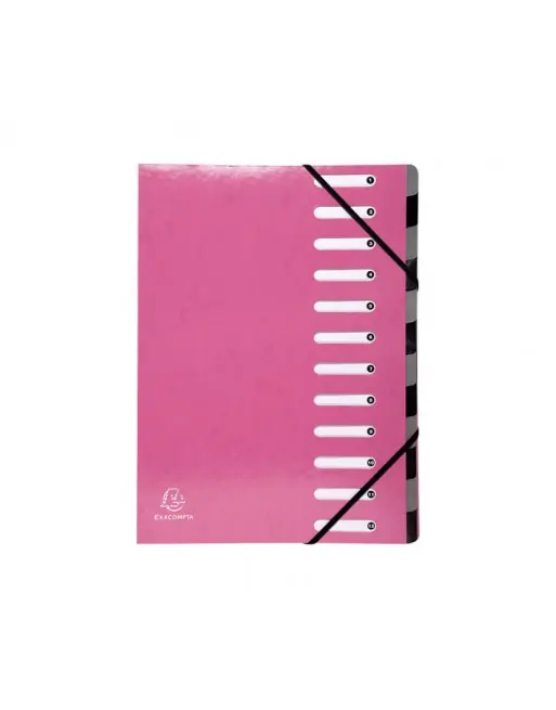 Ocasión Especial EXACOMPTA CLASIFICADOR HARMONIKA A4 12 SEPARADORES ROSA - 53928E