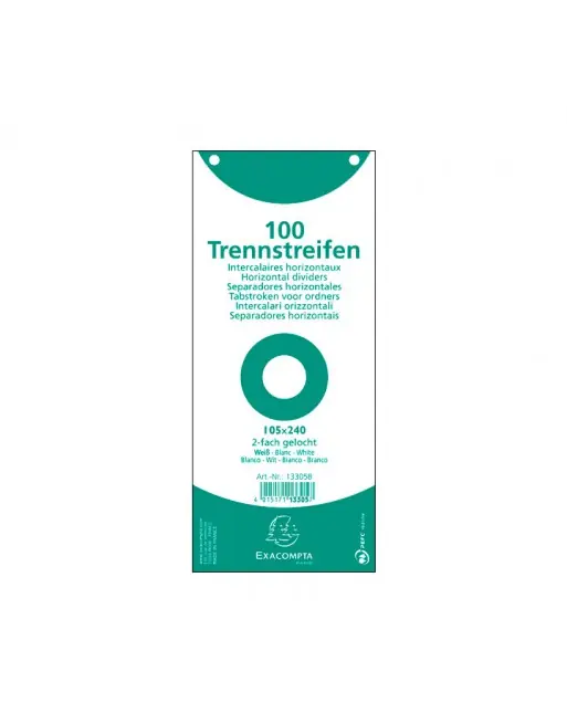 EXACOMPTA PACK 100 FICHAS SEPARADORAS 10.5X24.0 BLANCA - 13305B Entrega Rápida