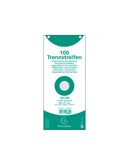 Edición Limitada EXACOMPTA PACK 100 FICHAS SEPARADORAS 10.5X24.0 GRIS - 13385B