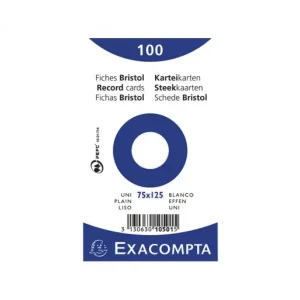 EXACOMPTA PAQ 100 FICHAS 75X125 LISO - 10501E Certificado