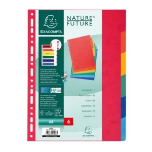 Más Vendido EXACOMPTA SEPARADORES CARTULINA LUSTRADA 6 POSICIONES - 1406E