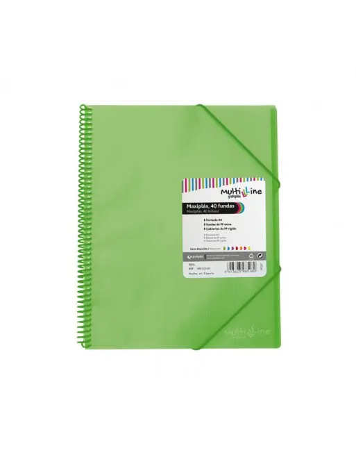Precio Rebajado GRAFOPLAS CARPETA 40 FUNDAS MAXIPLAS CON ESPIRAL VERDE - 39834320