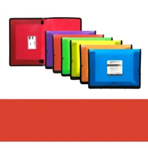 GRAFOPLAS CARPETA GOMAS DE POLIPROPILENO TRANSLÚCIDO CON BOLSA Y FUELLE BORDE REFORZADO FOLIO COLOR ROJO - 04800551 Hecho A Mano