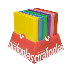 Venta Final GRAFOPLAS EXPOSITOR 12 CARPETAS 4 ANILLAS DE 25 MM PVC FOLIO SURTIDO - 00016325