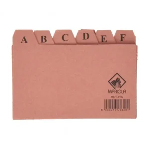 Devolución Gratuita MARIOLA INDICE ALFABE24 POSICIONES CARTON 75X125 Nº2 PARA FICHERO - 3102