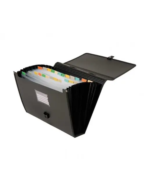 Precio De Oferta OFFICE BOX CARPETA/MALETIN CLASIFICADOR FUELLE 24 SEPARADORES NEGRO - 42469