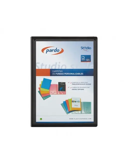 Gran Oferta PARDO CARPETA 50 FUNDAS STUDIO STYLE PERSONALIZABLE A4 NEGRO - 895001