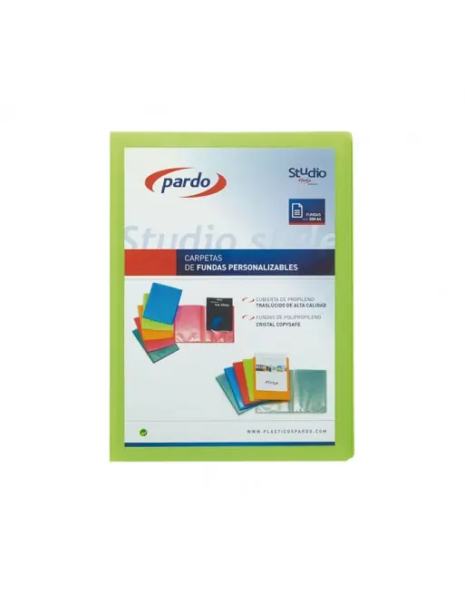 Solo Por Tiempo Limitado PARDO CARPETA 50 FUNDAS STUDIO STYLE PERSONALIZABLE A4 VERDE - 895004