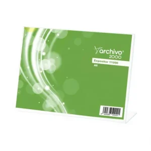 ARCHIVO 2000 EXPOSITOR SOBREMESA -ÓPTIMA- EN FORMA DE L DIN A6 HORIZONTAL. POLIESTIRENO TRANSPARENTE DE ESPESOR 1,5 MM. MEDIDAS Moderno