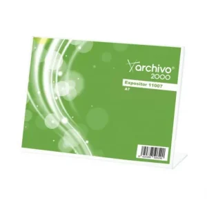 Última Oportunidad ARCHIVO 2000 EXPOSITOR SOBREMESA -ÓPTIMA- EN FORMA DE L DIN A7 HORIZONTAL. POLIESTIRENO TRANSPARENTE DE ESPESOR 1,5 MM. MEDIDAS