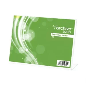 ARCHIVO 2000 EXPOSITOR SOBREMESA -ÓPTIMA- EN FORMA DE L DIN A8 HORIZONTAL. POLIESTIRENO TRANSPARENTE DE ESPESOR 1,5 MM. MEDIDAS Envío Gratis