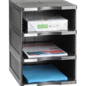 ARCHIVO 2000 MODULO ARCHIVODOC APILABLE 3 ALTURAS JUMBO A4 360 x 300 x 405 COLOR NEGRO - 6613 NE Certificado