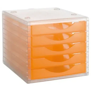 Comprar En Línea ARCHIVO 2000 MODULO 5 CAJONES TRANSLÚCIDA NARANJA - 4005 TL NA TL