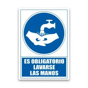 Stock Limitado ARCHIVO 2000 PLACA OBLIGATORIO LAVARSE LAS MANOS 6173-13 AZ