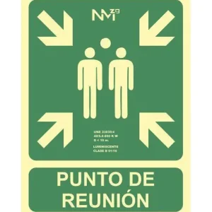 ARCHIVO 2000 PLACA SEÑAL EMERGENCIA PUNTO DE REUNION POLIPROPILENO VERDE 6170-07H VE Novedad