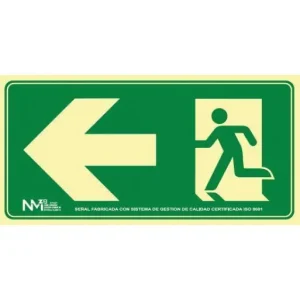 Garantía Incluida ARCHIVO 2000 PLACA SEÑAL SALIDA EMERGENCIA IZQUIERDA POLIPROPILENO VERDE 6170-17H VE
