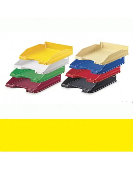 FAIBO BANDEJA APILABLE DE PLÁSTICO CON PORTAETIQUETA 35X25X6,5 CM AMARILLO - 93-05 Devolución Gratuita