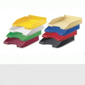 FAIBO BANDEJA APILABLE DE PLÁSTICO CON PORTAETIQUETA 35X25X6,5 CM GRIS - 93-08 Precio Reducido