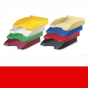 Envío Internacional FAIBO BANDEJA APILABLE DE PLÁSTICO CON PORTAETIQUETA 35X25X6,5 CM ROJO - 93-03