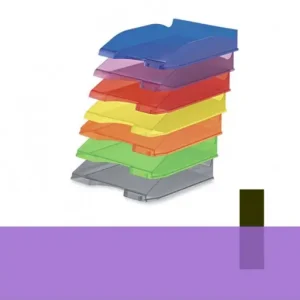 FAIBO BANDEJA APILABLE DE PLÁSTICO TRANSLÚCIDO CON PORTAETIQUETA 35X25X6,5 CM VIOLETA - 93TR-68 Barato