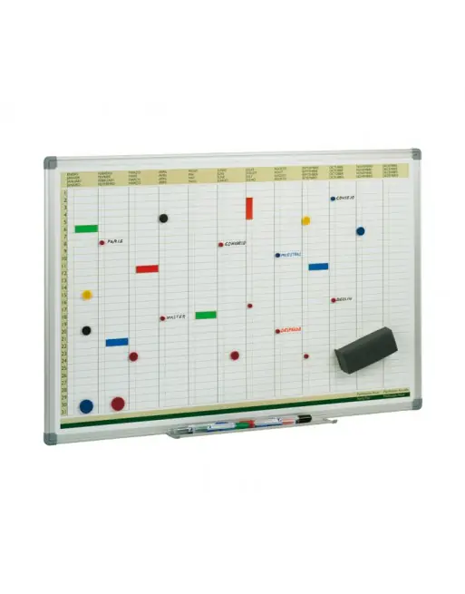 FAIBO PIZARRA PLANIFICADOR ANUAL 60x90CM BLANCA - PLA Artesanal