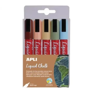 Precio Reducido APLI BLISTER 5U ROTULADOR PARA PIZARRA CHALK 5.5MM TIERRA - 14735