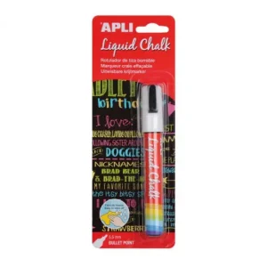 APLI BLISTER ROTULADOR PARA PIZARRA CHALK 5.5MM PUNTA REDONDA BLANCO - 13954 Garantía Incluida