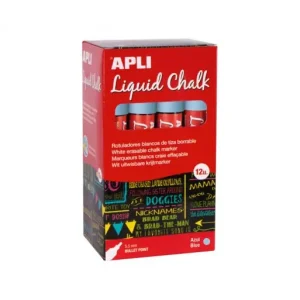 Gran Oferta APLI 12 ROTULADOR PARA PIZARRAS CHALK 5.5MM PUNTA CONICA AZUL - 16900