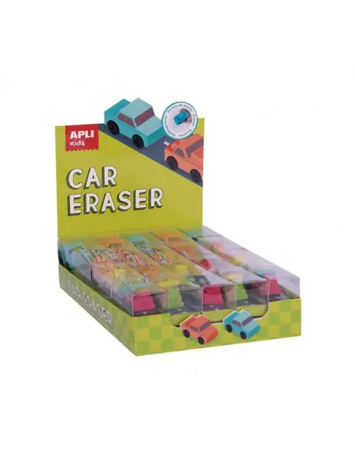 APLI KIDS EXPOSITOR 20U GOMAS DE BORRAR FORMA DE COCHE - 17804 Últimas Unidades