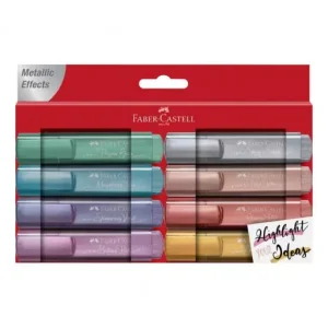 Artesanal FABER CASTELL BOLSA 8 MARCADOR FLUORECENTE TEXTLINER 1546 METALICO 154689