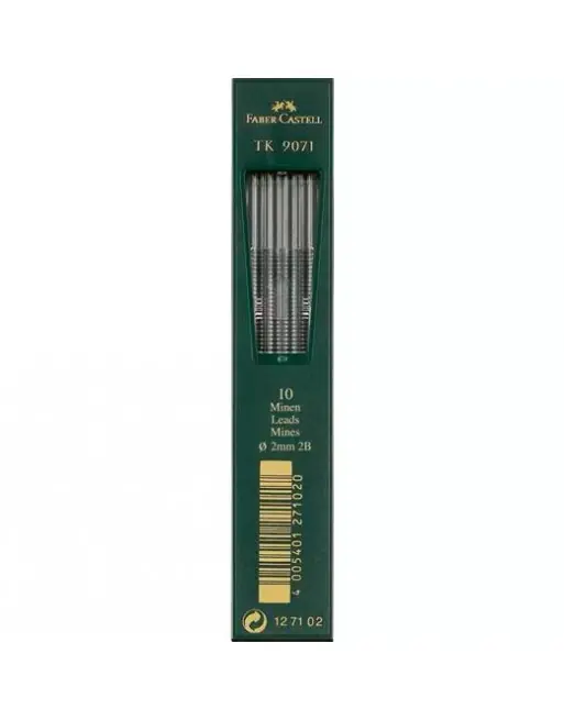 FABER CASTELL ESTUCHE DE 10 MINAS TK 9071 GRAFITO 2,0MM DUREZA 2B 127102 Tendencia