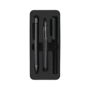Venta Final FABER CASTELL SET GRIP BERRY PLUMA M Y BOLIGRAFO EN ESTUCHE REGALO NEGRO - 140579