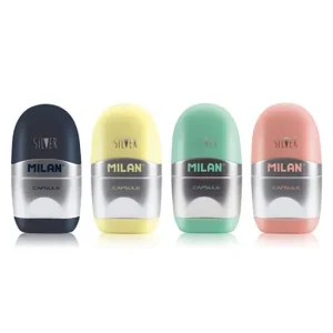MILAN EXPOSITOR 12 SACAPUNTAS AFILABORRA CAPSULE SILVER - 4714112 Ocasión Especial
